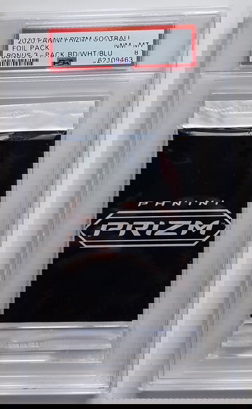 2020 Panini Prizm Football Red White & Blue Bonus Pack PSA 8