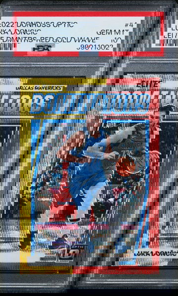 2022 Donruss Optic Luka Doncic #4 Elite Dominators Red Gold Wave /99 PSA 10