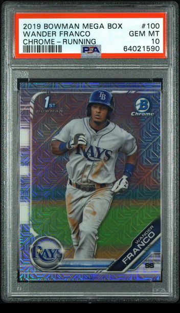 💎🧨 2019 Bowman Mega Box Chrome 1st WANDER FRANCO MOJO ROY RC #100 PSA 10 ⚾️💎