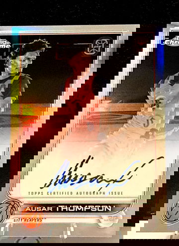 2022-23 Topps Chrome  Overtime Elite  Ausar Thompson  Refractor  On Card Auto  Pistons