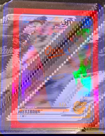 Jordan Westburg RED REFRACTOR 2020 Bowman Draft #BD111 /5 Orioles 1st RC Phenom Prospect