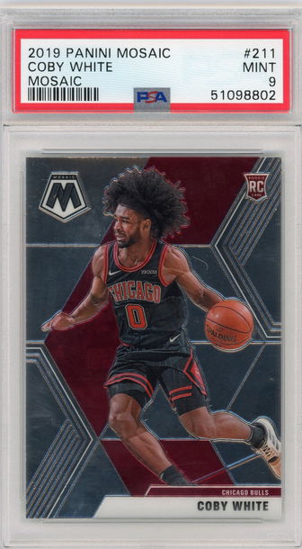 2019-20 Mosaic #211 Coby White Base RC PSA 9 Mint