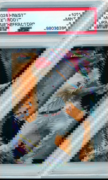 2024 Finest #101 Mike Trout Orange Refractor PSA 9 MINT!