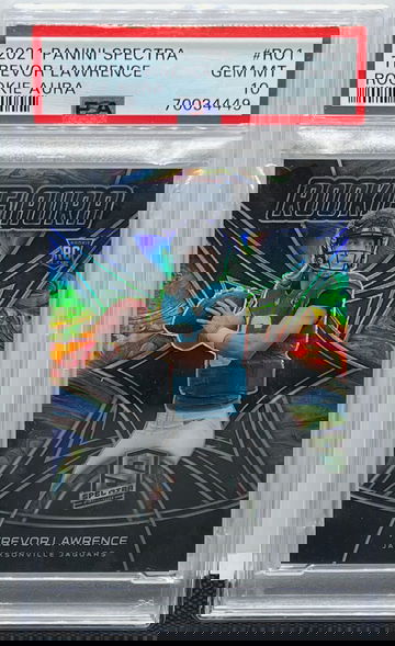 2021 Panini Spectra Trevor Lawrence Rookie Aura /99 #RO1 PSA 10