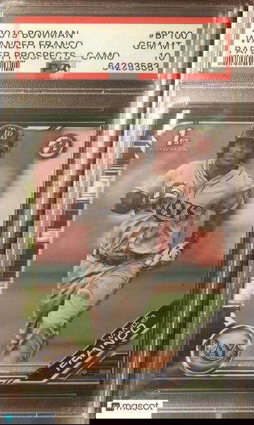 Wander Franco 2019 Bowman Prospects Camo Parallel #BP100 PSA 10 GEM MINT TB Rays