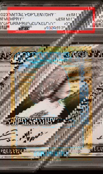 2023 Leaf Metal Pop Century Growing Up Graphs #EM1 Erin Murphy Grow Up Graphs-Gld Kld 1/1 PSA 10