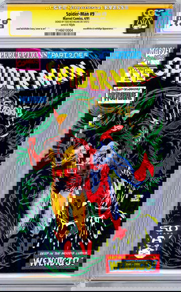 SPIDER-MAN #9 CGC-SS 9.8 *FIRST PRINT SIGNED BY ORIG ARTIST TODD MCFARLANE* 1991