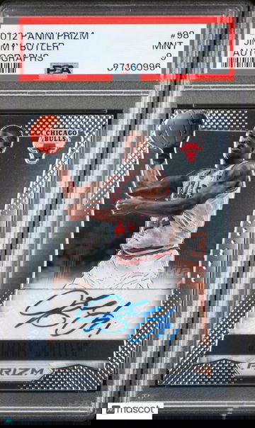 Jimmy Butler 2012 Panini Prizm Autographs #98 Bulls Miami Heat Rookie RC - PSA 9