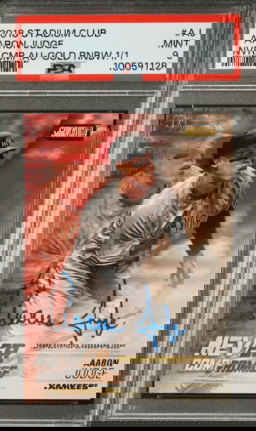 2018 AARON JUDGE STADIUM CLUB NEVER COMPROMISE AUTOGRAPH 1/1 PSA 9