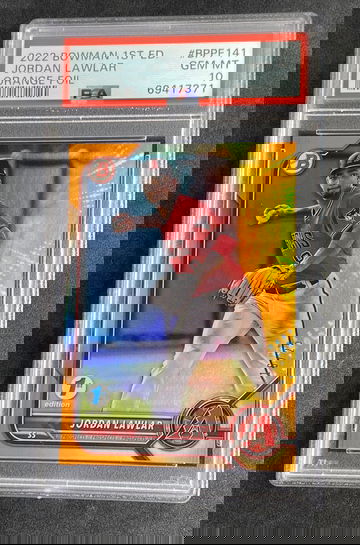 2022 Bowman 1st Edition BPPF141 Jordan Lawlar Orange Foil