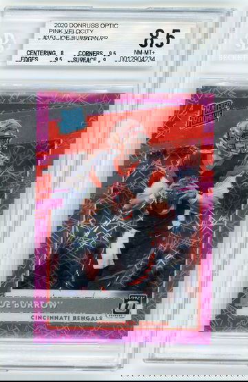 JOE BURROW 2020 Panini Donruss Optic Pink Velocity Rc #62/79 BGS 8.5