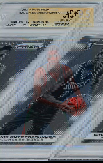 2013-14 Giannis Antetokounmpo Panini Prizm True Gem Mint BGS Quad 9.5