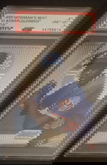 1995 Bowman's Best Vladimir Guerrero RC Blue PSA 8