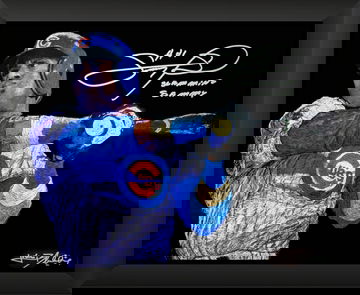 Sammy Sosa ORIGINAL 16x20 Oil Painting Signed Framed with Inscription Cubs JSA 1/1 by Artist BLANKSY