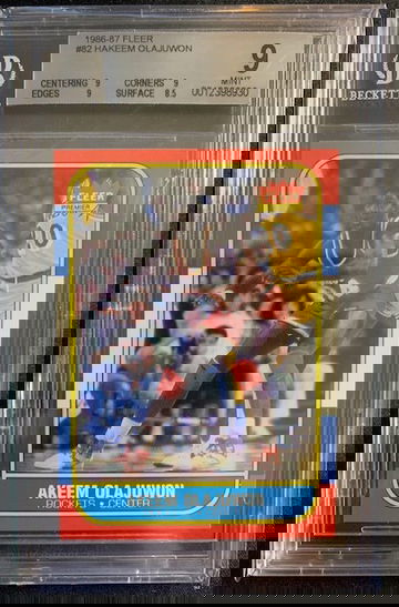 Hakeem Olajuwon 1986 Fleer Basketball ROOKIE RC #82 BGS 9