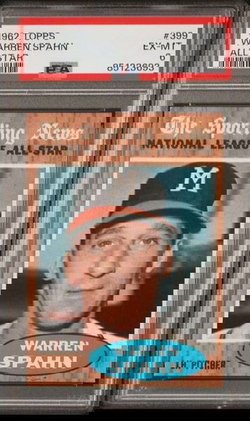 1962 Topps Warren Spahn All Star #399 PSA 6 [BL-1C.43]