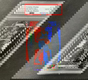 2017 Donovan Mitchell Prizm Red white blue RWB PSA 10