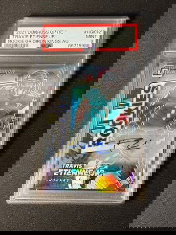 2021 Optic Gridiron Kings #RGK12 Travis Etienne Jr. PSA 9