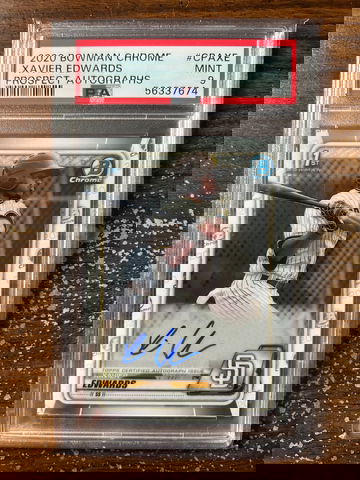 2020 Bowman Chrome CPAXE Xavier Edwards Prospect Autographs PSA 9