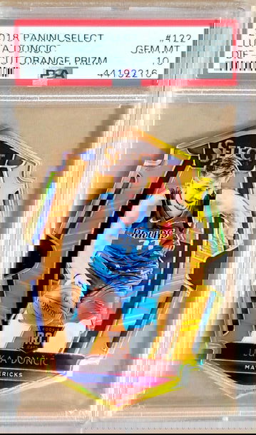 LUKA DONCIC 2018-19 PANINI SELECT ROOKIE ORANGE PRIZM #/65 DIE CUT SP PSA 10 GEM