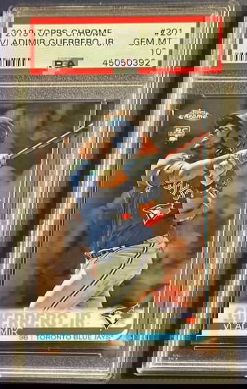 2019 Topps Chrome Vladimir Guerrero Jr. PSA 10 GEM MINT ROOKIE RC Blue Jays #201