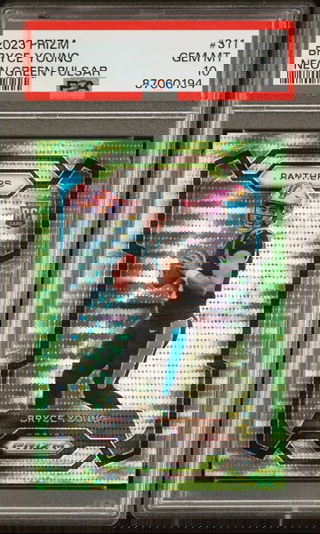 2023 Panini Prizm Bryce Young Neon Green Pulsar