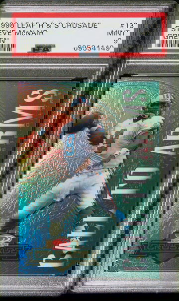 1998 Leaf Crusade Rookies & Stars Steve McNair Call to Arms Green /250 PSA 9