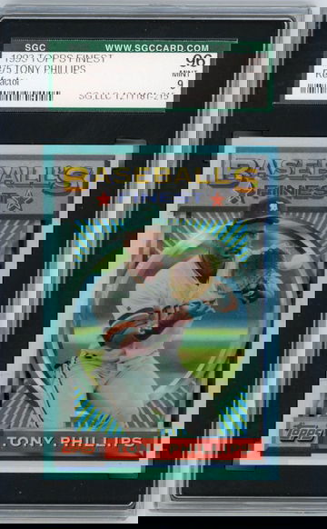 1993 TOPPS FINEST REFRACTOR #75 TONY PHILLIPS GRADED SGC 96 MINT 9