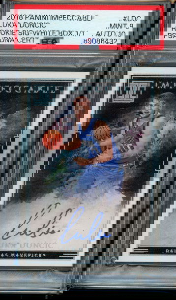 2018 Luka Doncic Impeccable Auto PSA 9/10