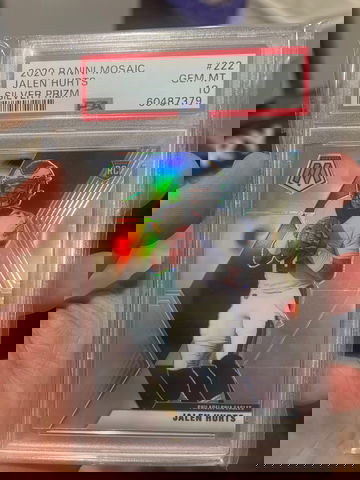 2020 Mosaic Jalen Hurts Silver Prizm PSA 10