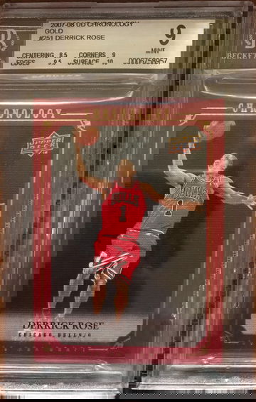 2007-08 Upper Deck Chronology Derrick Rose #251 Gold Parallel Rookie BGS 9