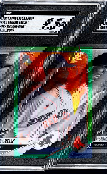 2023 Topps Big League Wrapper Red. Green Foil Brayan Bello #WR-61 RC /99 SGC 9.5