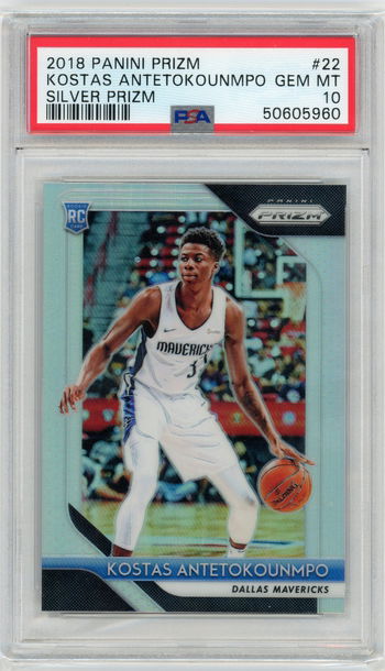 2018-19 Prizm #22 Kostas Antetokounmpo Silver Prizm RC PSA 10 Gem Lakers