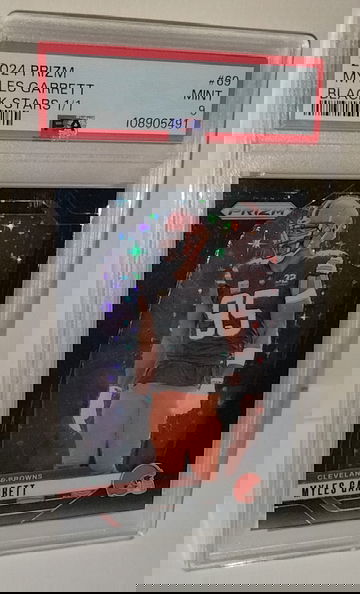 Myles Garrett 2024 Prizm Black Stars 1/1  PSA 9 