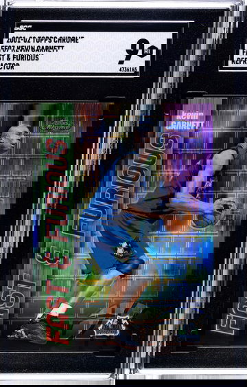 Hof 2001-02 topps chrome ff07 kevin garnett fast & furious refractor sgc 9 mint