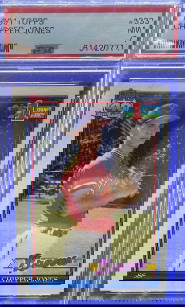 1991 Topps Chipper Jones PSA 7 NM #333 Rookie Card Atlanta Braves RC HOF