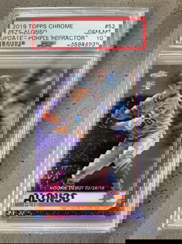 2019 Pete Alonso Topps Chrome Update Purple Refractor /175 PSA GEM MT 10