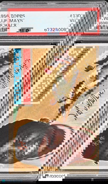 1956 Topps Baseball Willie Mays #130 PSA 3 White Back