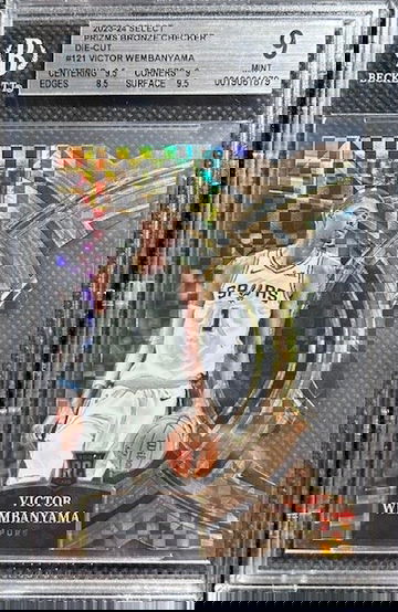 2024 Panini Select Victor Wembanyama Bronze Checker Die Cut Prizm /49 BGS 9 MINT