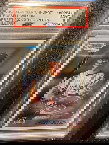 2010 Bowman Chrome Draft Picks Russell Wilson PSA 9