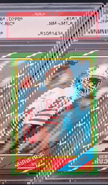 1986 Topps Jerry Rice #161 PSA 8 RC