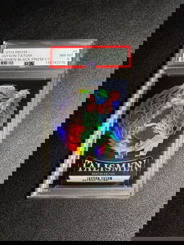 2024/25 Panini Prizm Jayson Tatum #1/1 Talismen Black PSA 8 Celtics