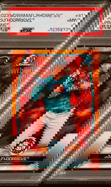 2023 Bowman Chrome Sapphire Julio Rodriguez Orange Parallel /75 PSA 9 #81