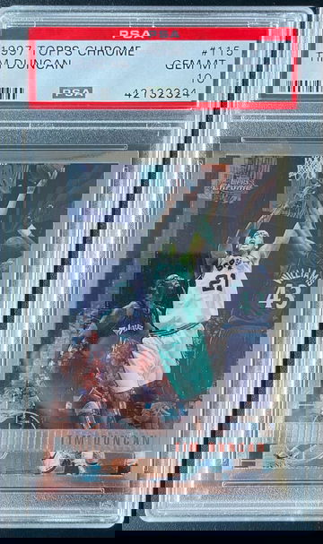 1997 Topps Chrome Tim Duncan PSA 10