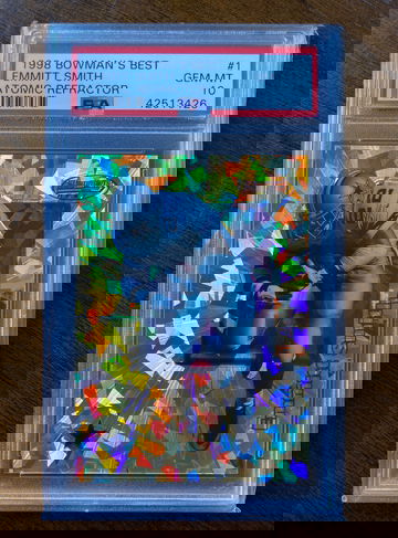 1998 Bowman’s Best Emmitt Smith Atomic Refractor /100 PSA 10