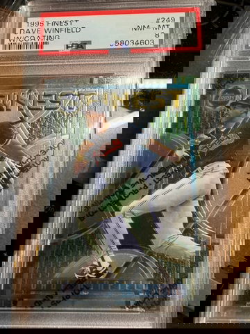 1995 Topps Finest With Coating  Dave Winfield #249  PSA 8