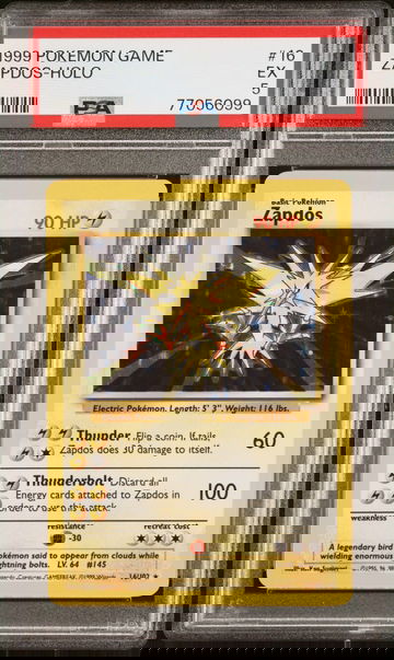 1999 Pokemon Base Set Holo Zapdos #16 PSA 5