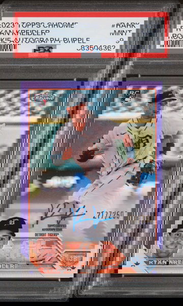 2023 Topps Chrome Rookie Autograph Ryan Kreidler #RARK Purple Auto /250 PSA 9