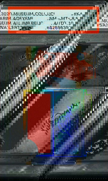 2020 Topps Museum Collection UCL Karim Adeyemi Jumbo Relic Auto /75 PSA 8.5 Rookie Salzburg Dortmund Germany