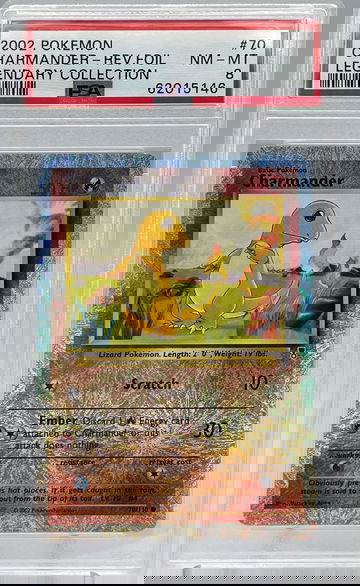 POKEMON CARD LEGENDARY COLLECTION CHARMANDER 70/110 REVERSE HOLO FOIL PSA 8